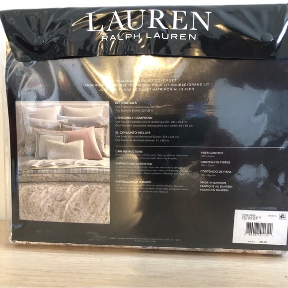 NEW Ralph Lauren Estella Paisley Full/Queen Duvet Cover Set 100% cotton2023-10a9 - Picture 4 of 5